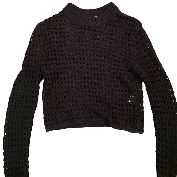Ardene black cut-out cropped sweater, size s - Picture 1 of 3